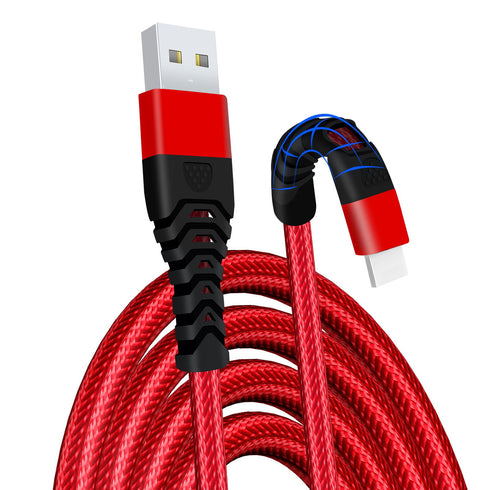 USB Lightning Charging Cable 3M Pack of 3 Braided iPhone Charger Cable Heavy Duty Quick Charger Long Lead - TradeNRG UK